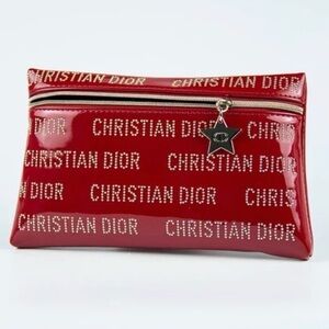 Christian Dior Gold Studded Makeup Bag or Clutch